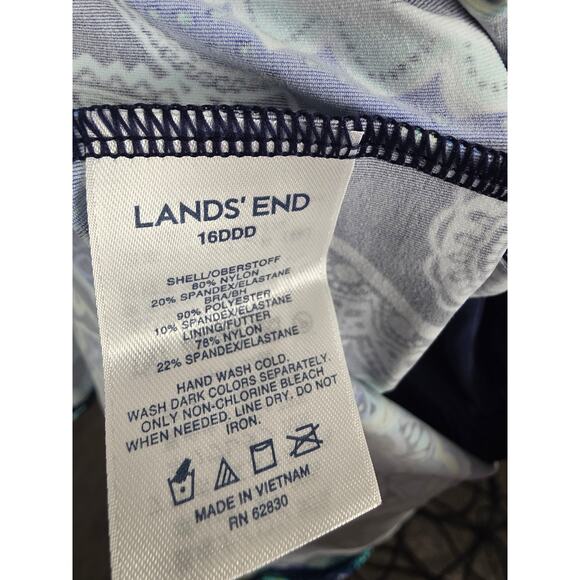 Lands' End Paisley Swim Top 16DDD Womens Plus Size Padded Underwired Beach - Picture 6 of 6